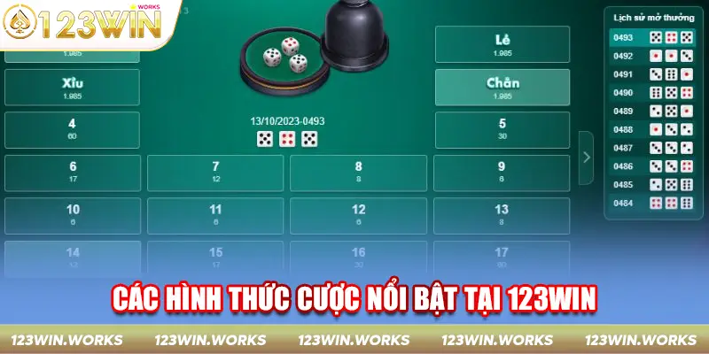 Các hình thức cược nổi bật tại 123win