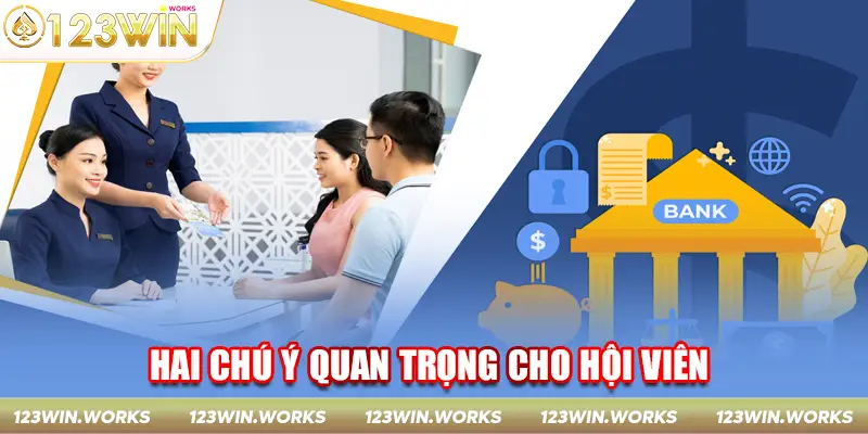 Hai chú ý quan trọng cho hội viên khi giao dịch nạp cược tại 123win